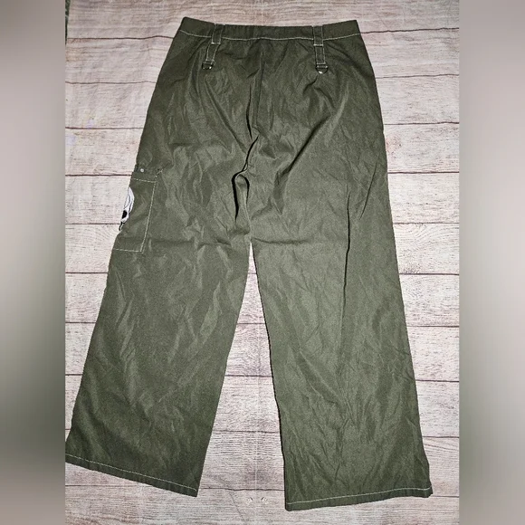 Romwe Fairycore Skull Print Green Wide Leg Cargo Pants - Picture 5 of 10